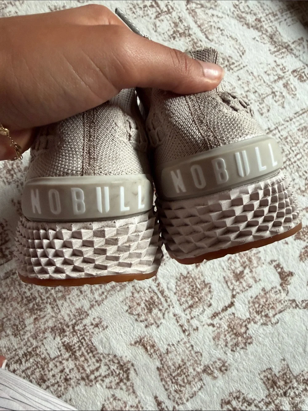NOBULL Women's Knit Athletic Shoes in Taupe
